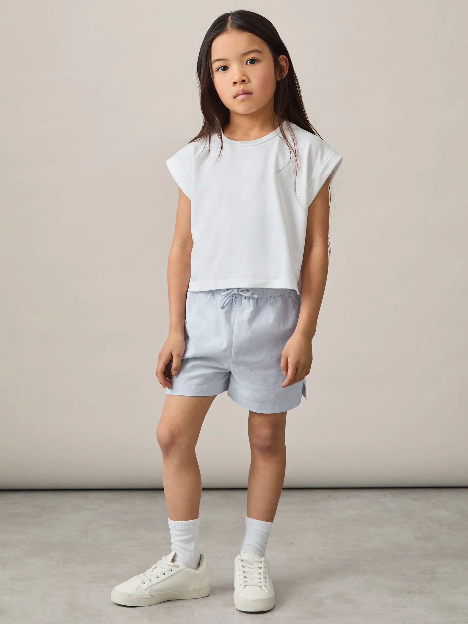 Reiss Cleo katoen-linnen short met trekkoord