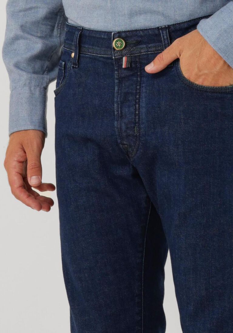 donkerblauwe jacob cohen straight leg jeans pant 5 pkt slim fit bard ltd