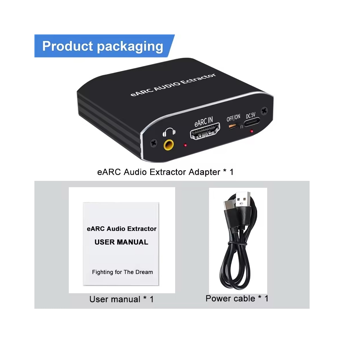 NÖRDIC 8K HDMI 2.1 eARC/ARC Extractor, HDMI eARC/ARC til HDMI 7.1CH Dolby Atmos, Koaksial, S/PDIF, AUX