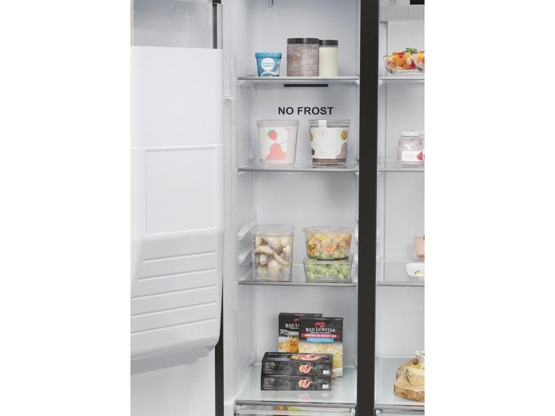 Haier Foodcenter HSR5918DIPB Schwarz Side by Side Kühlgerät