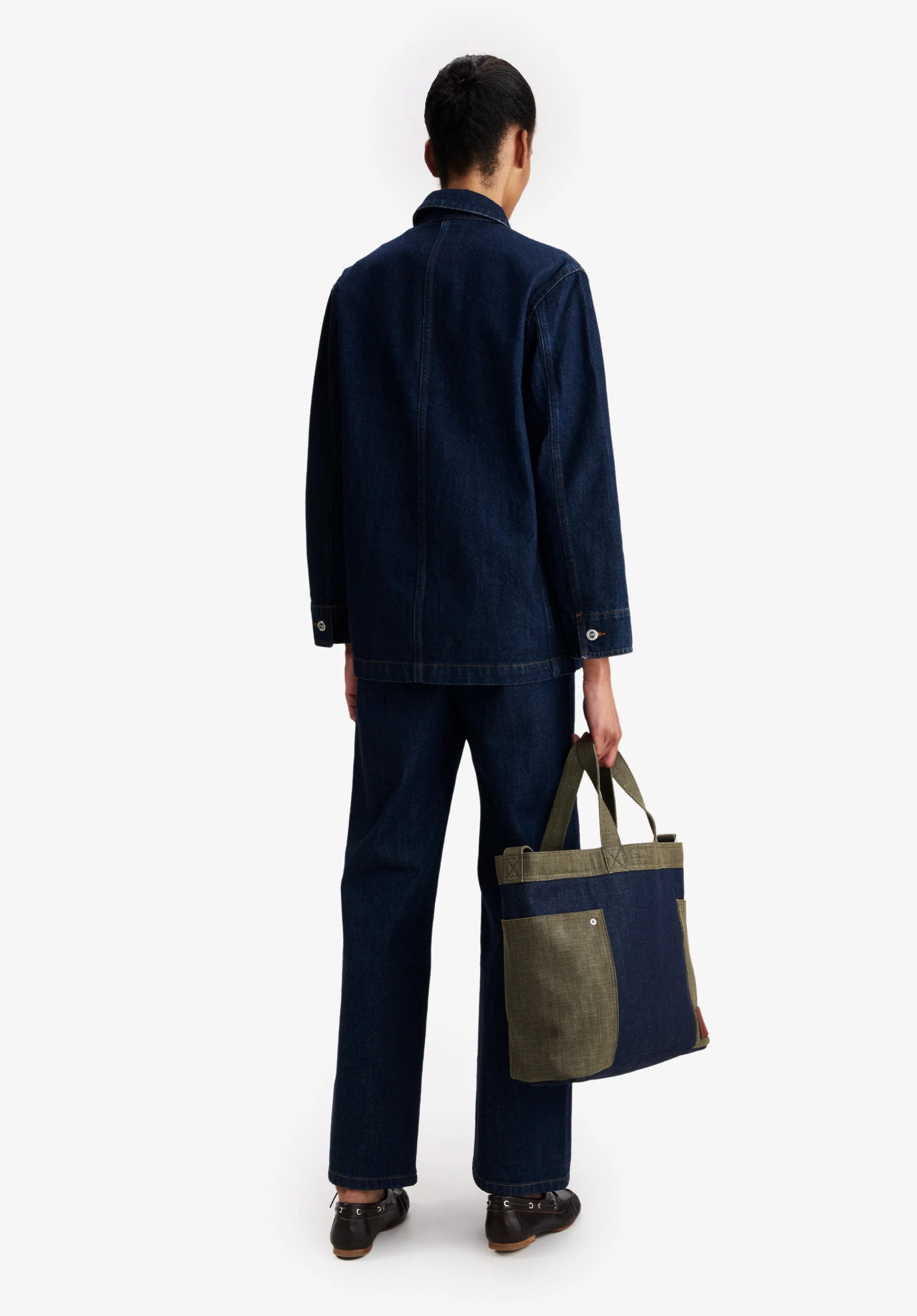 Veste workwear en denim indigo délavé - Indigo delave