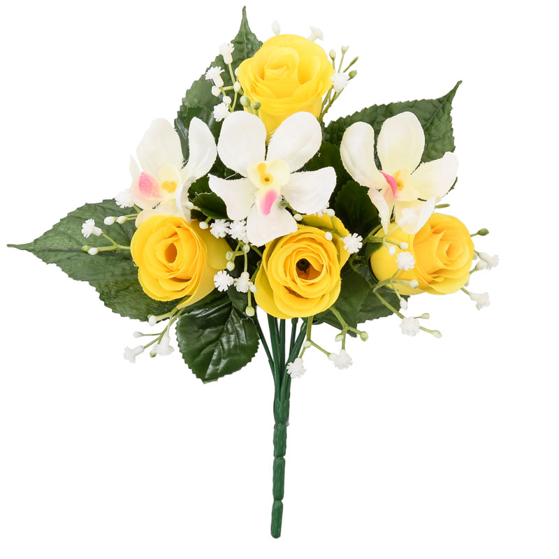 Bouquet de boutons de roses et d'orchidées