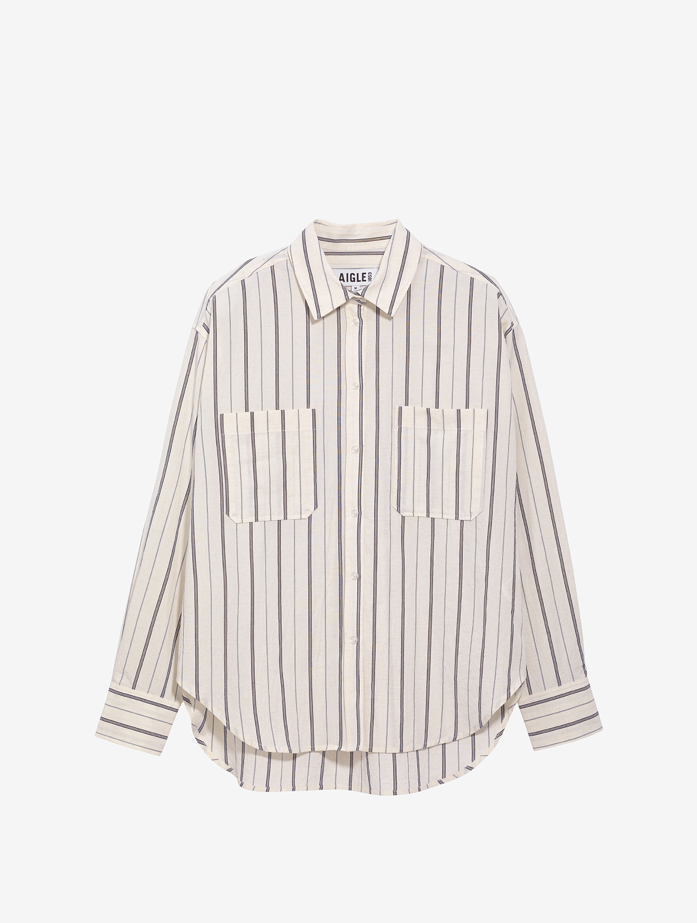 Chemise en coton rayée BLANC ST