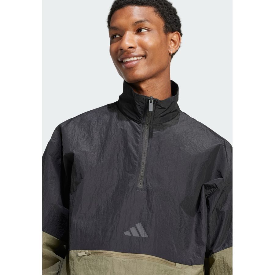 Adidas Sweat-shirt toile demi-zip 3 bandes Future Icons