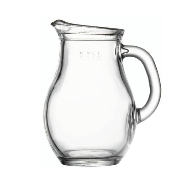 Glassmugge med helletut, håndtak og måleindikator 250 ml