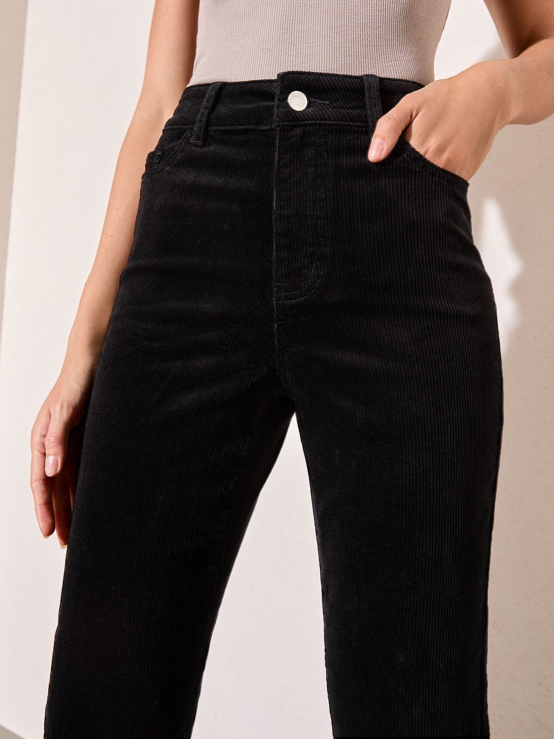 Zwart - Friends Like These bootcut corduroy broek