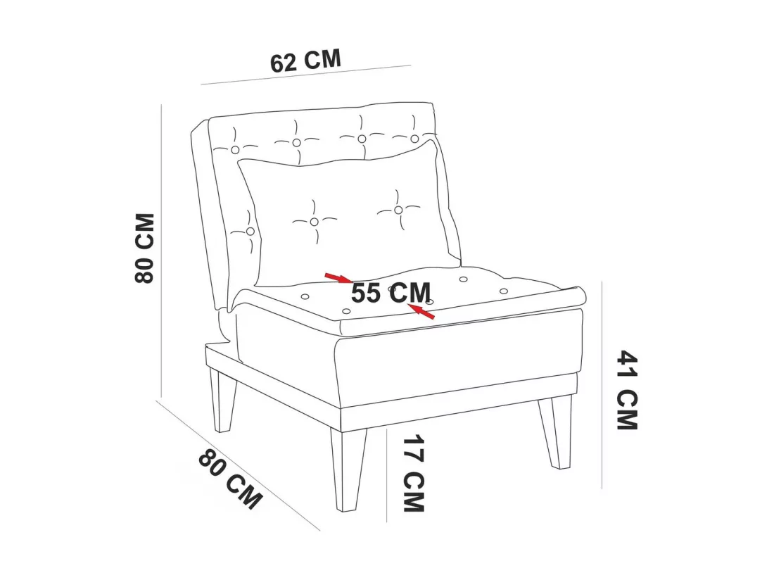 Fauteuil convertible tissu bleu foncé Sporka 62cm