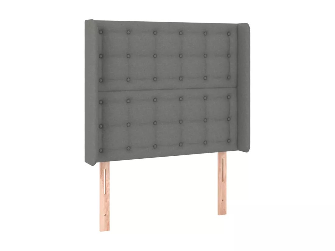 Sommier tapissier avec matelas et LED Gris foncé 90x190cm Tissu
