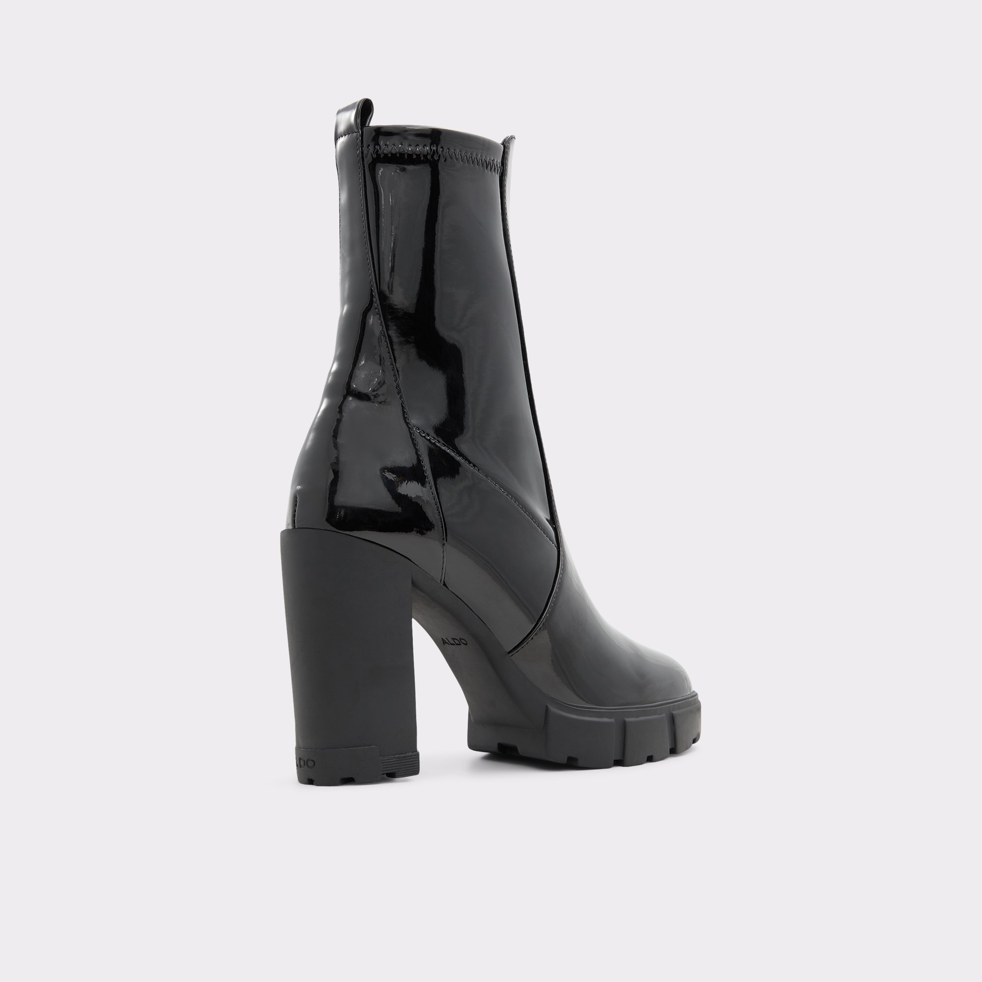 Ilanna Black Synthetic Patent Women Dress boots