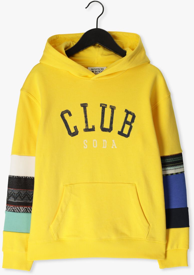 SCOTCH & SODA gele scotch & soda sweater contrast cut and sewn hoodie