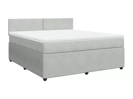 Sommier à lattes de lit et matelas Gris clair 180x200cm Velours