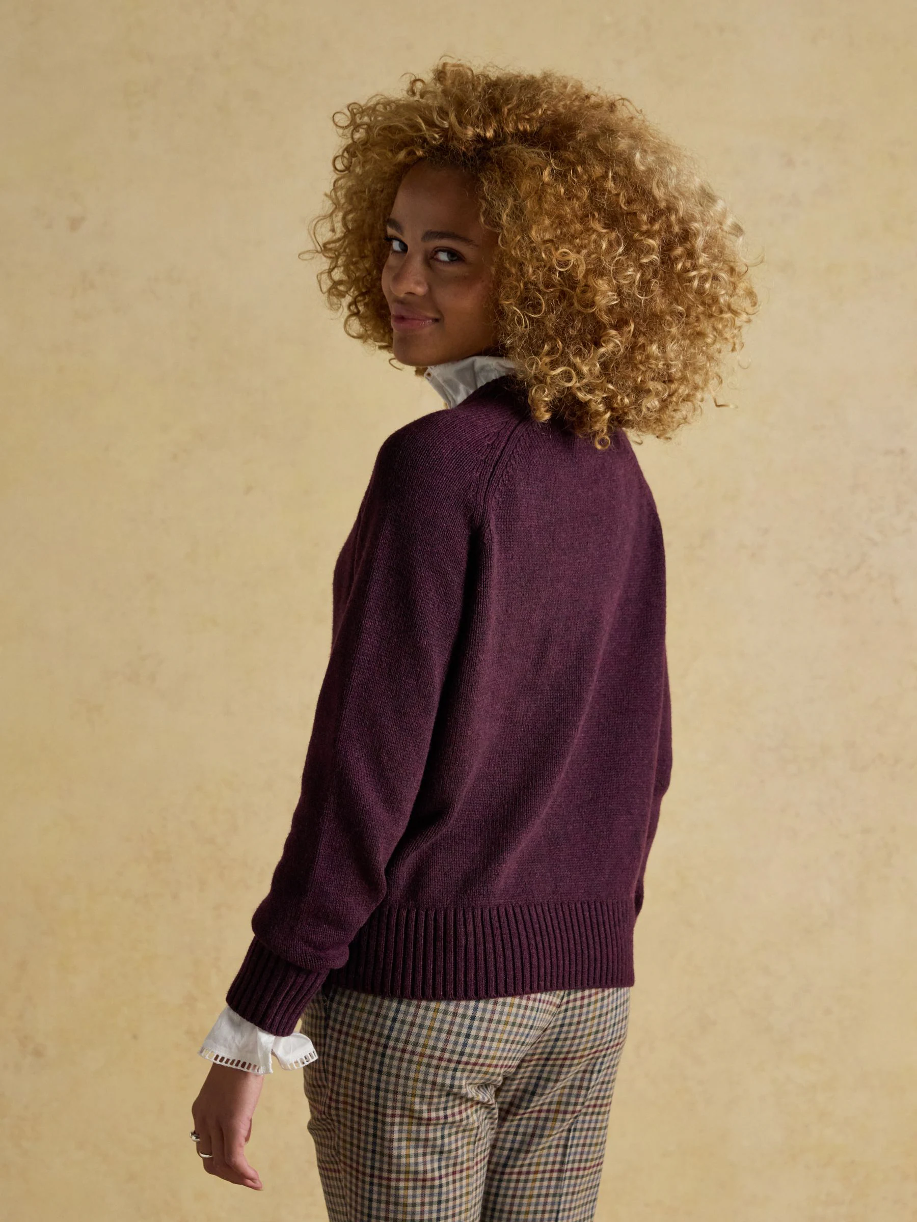 Burgundy Jonty Fox - Joules Intarsia Cotton-Rich Crew Neck Jumper