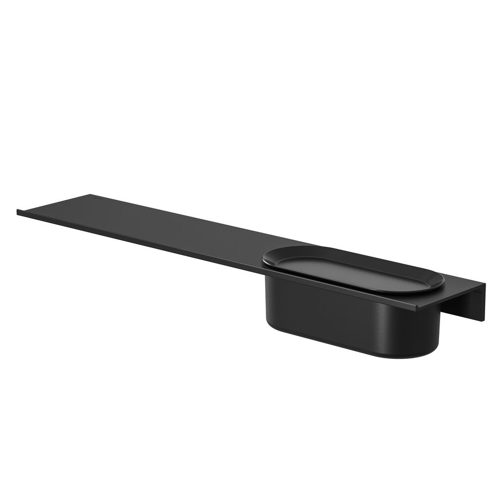 Geesa Leev planchet 60cm met douchemand 23 cm zwart