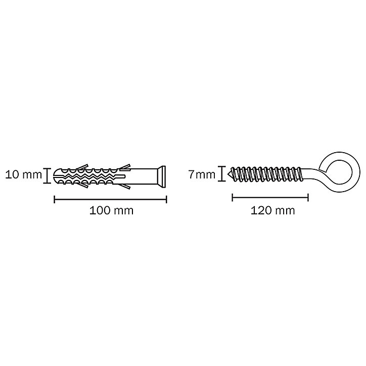 2 chevilles d'expansion Diall nylon pour cadres CSHO 10x100mm