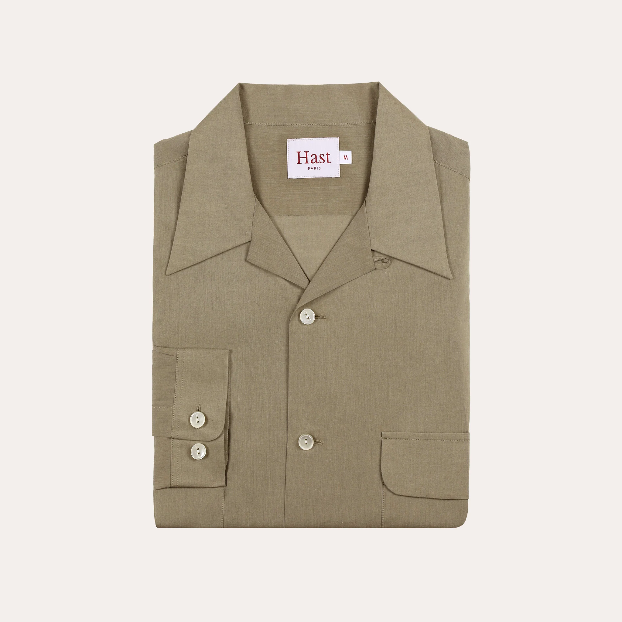 Taupe cotton muslin shirt