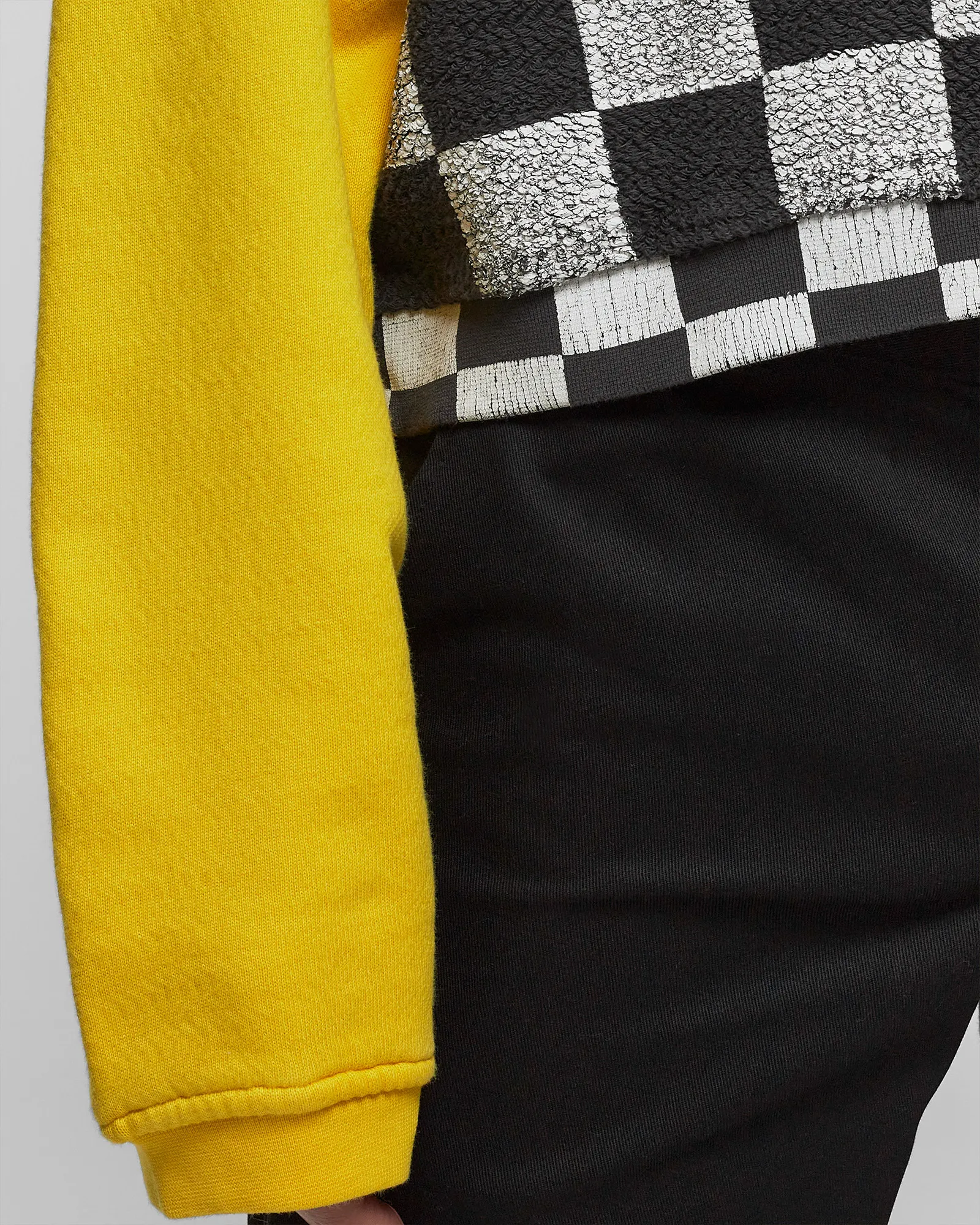 ERL YELLOW CHECKER SWIRL HOODIE KNIT