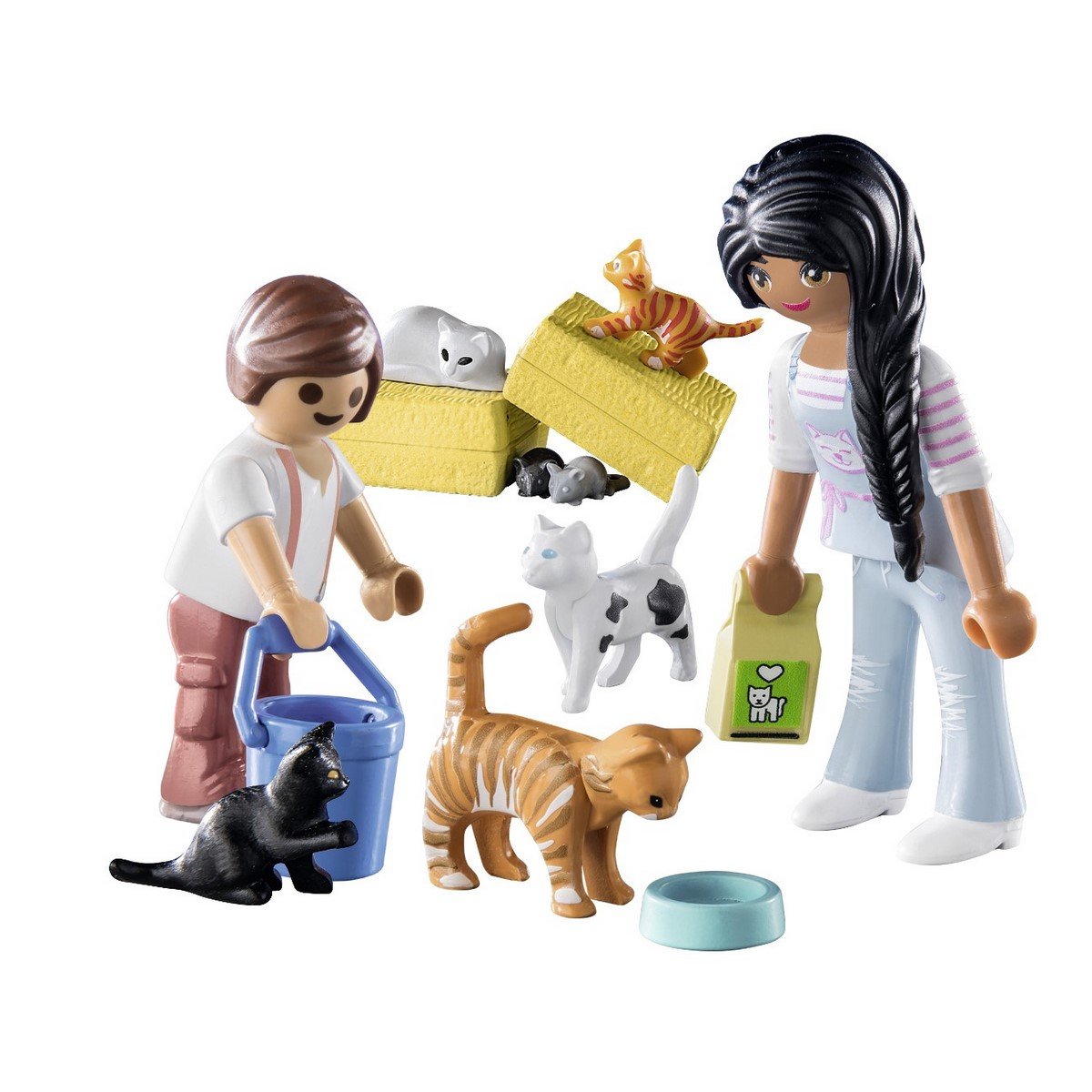 Famille de chats avec femme et enfant - Playmobil 71309