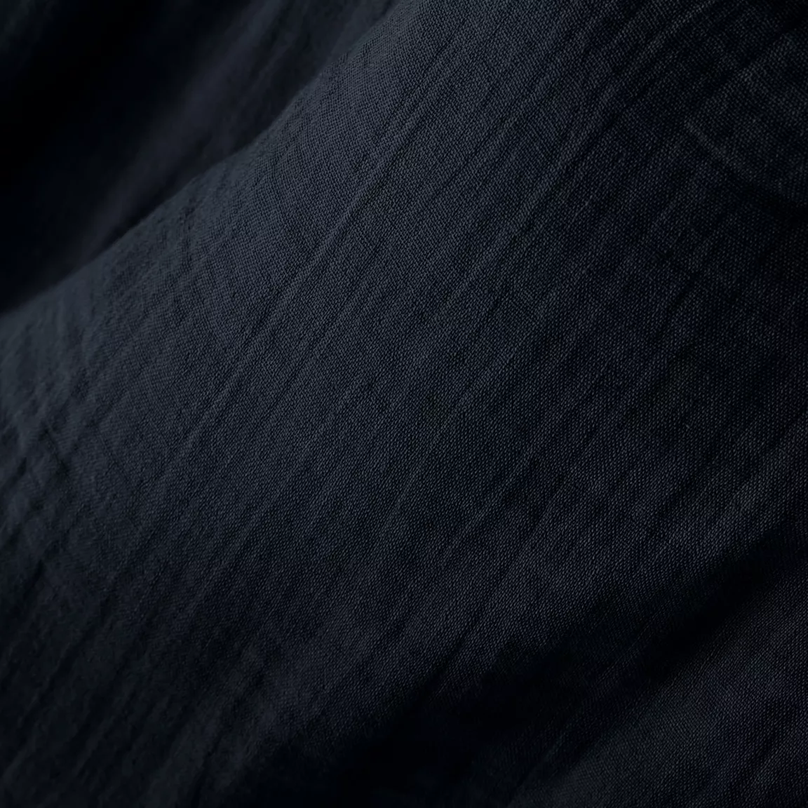 Rideau gaze de coton ajustable (180 x max 300 cm) Gaïa Bleu nuit