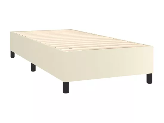 Sommier tapissier avec matelas Crème 100x200cm Similicuir