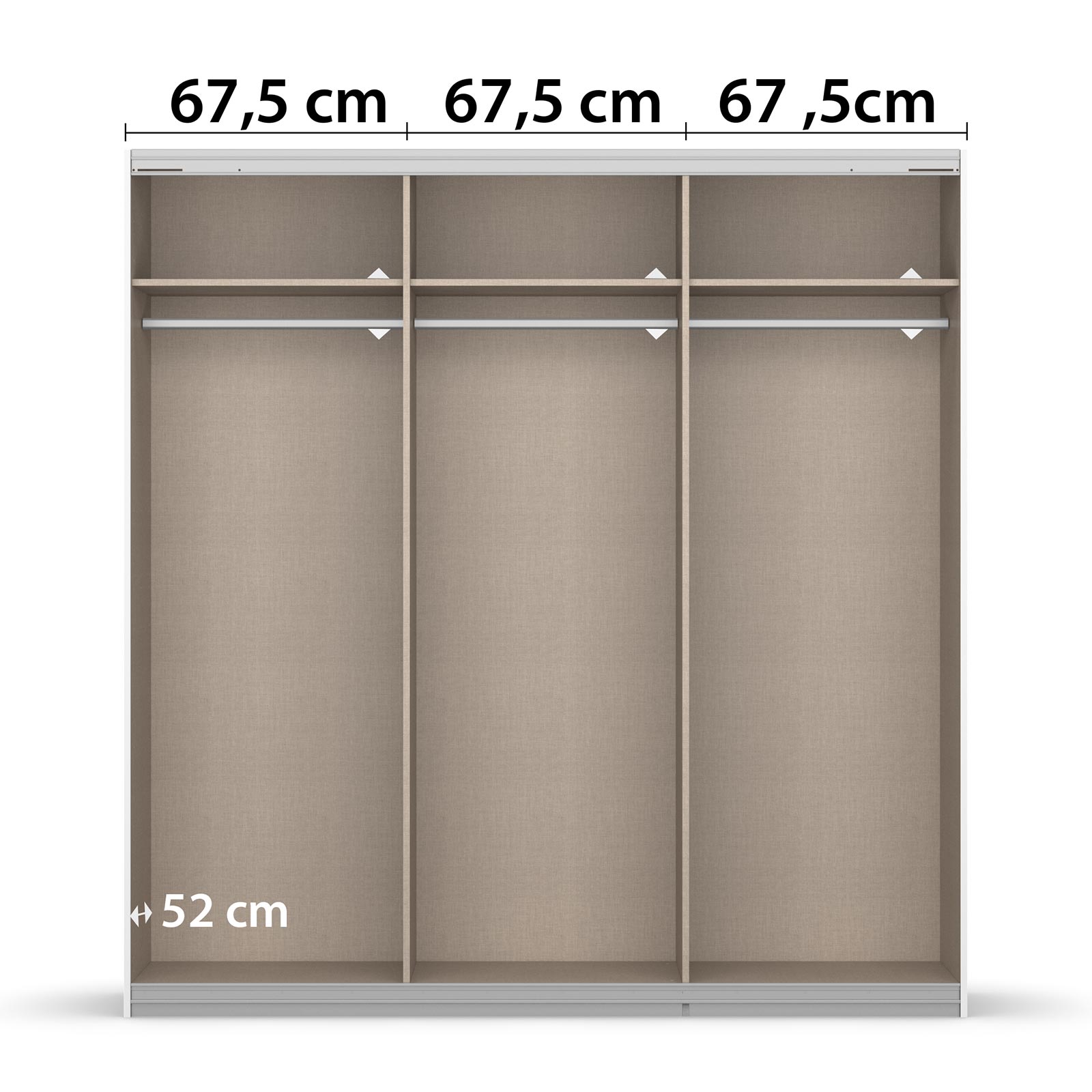 Schwebetürenschrank - weiß Hochglanz - mit Spiegel - 203x210 cm