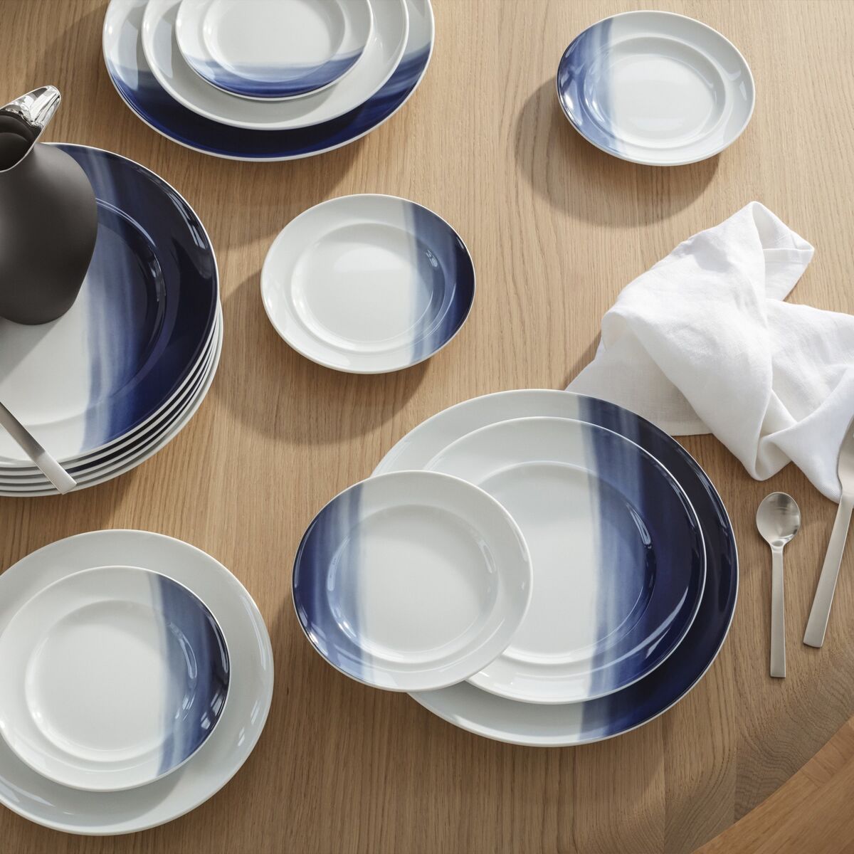 Koppel Dekortallerken 16 cm, hvit/blå