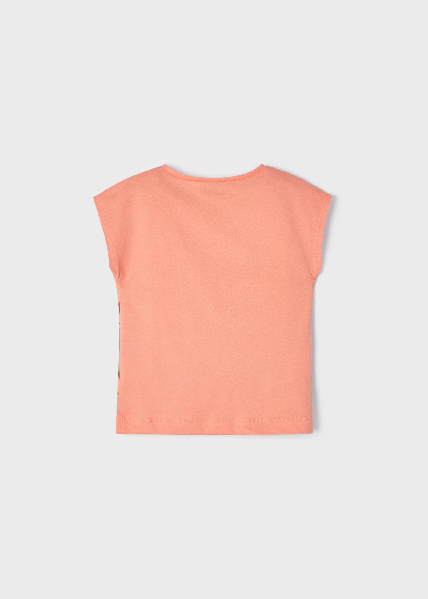 Camiseta de algodão de manga curta com estampa para meninas