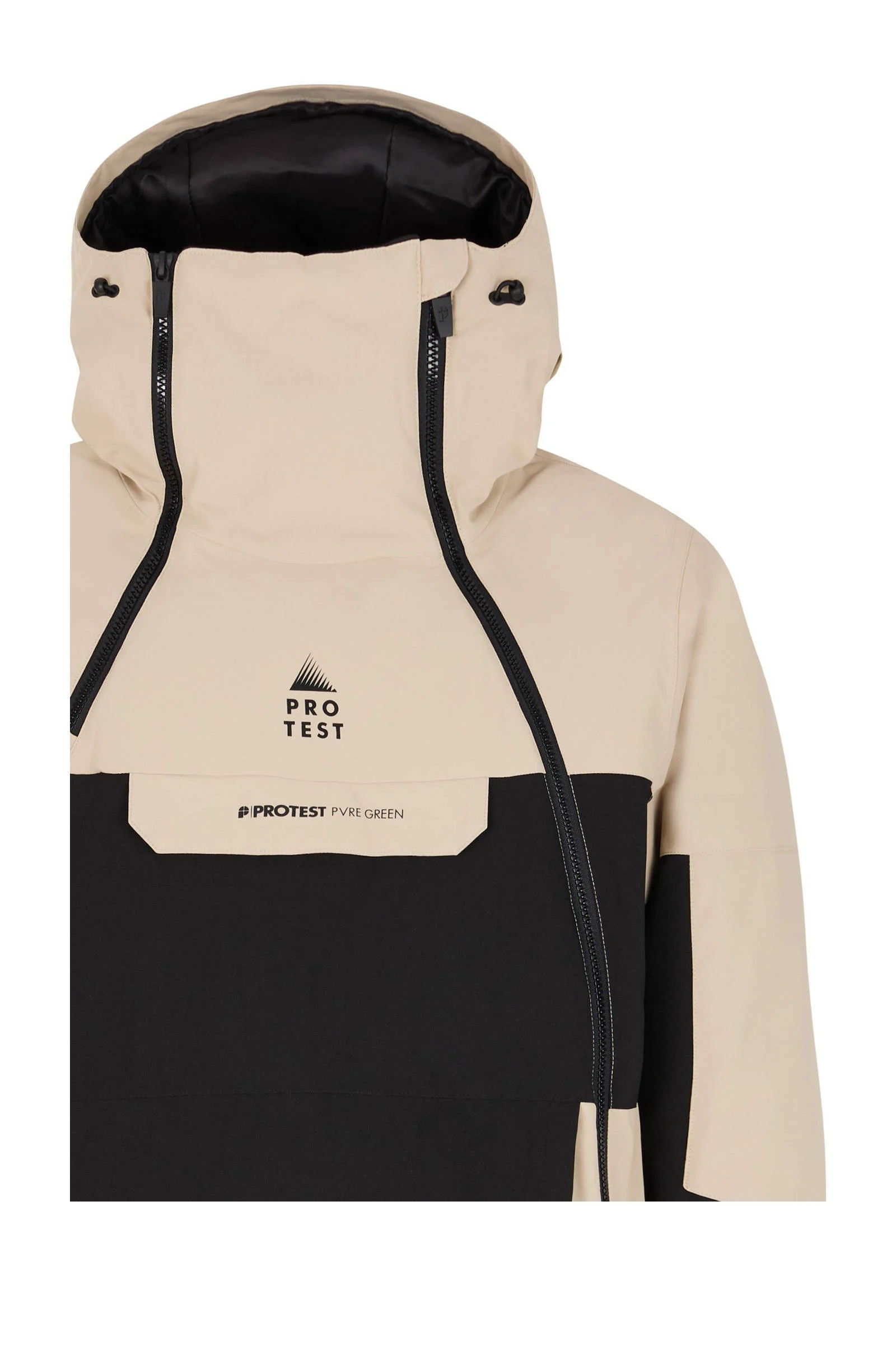 Protest ski-jack Dazzle beige/zwart