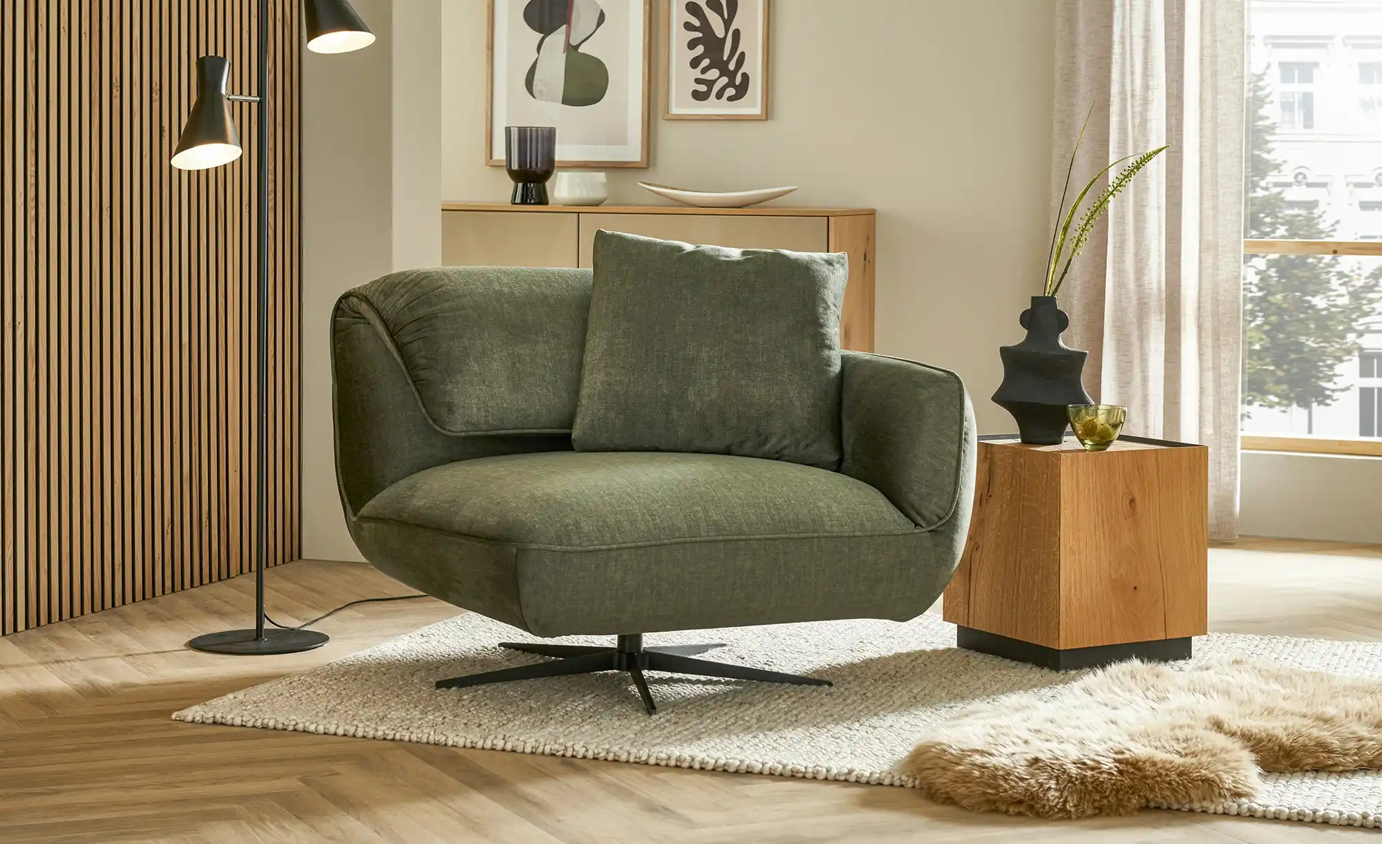 pop Drehsessel aus Flachgewebe Ventus