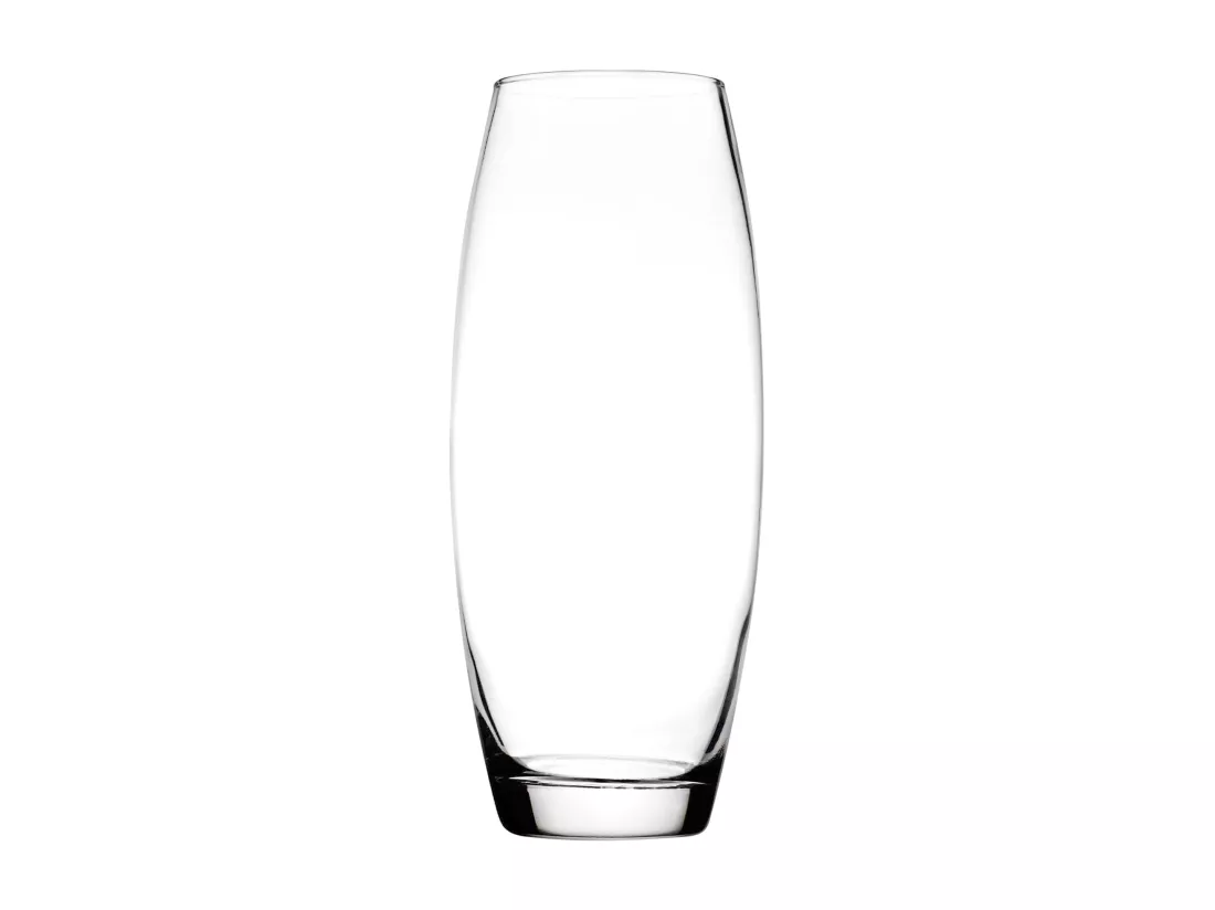 WELL HOME - Vase courbé en verre transparent Ø11x26cm - accessoire décoration maison
