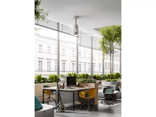 Ventilateur de Plafond avec Lumière Perenz 7198 CR CT Chrome d. 132 cm, 3 Pales, 6 Vitesses, Moteur DC 35W, Silencieux