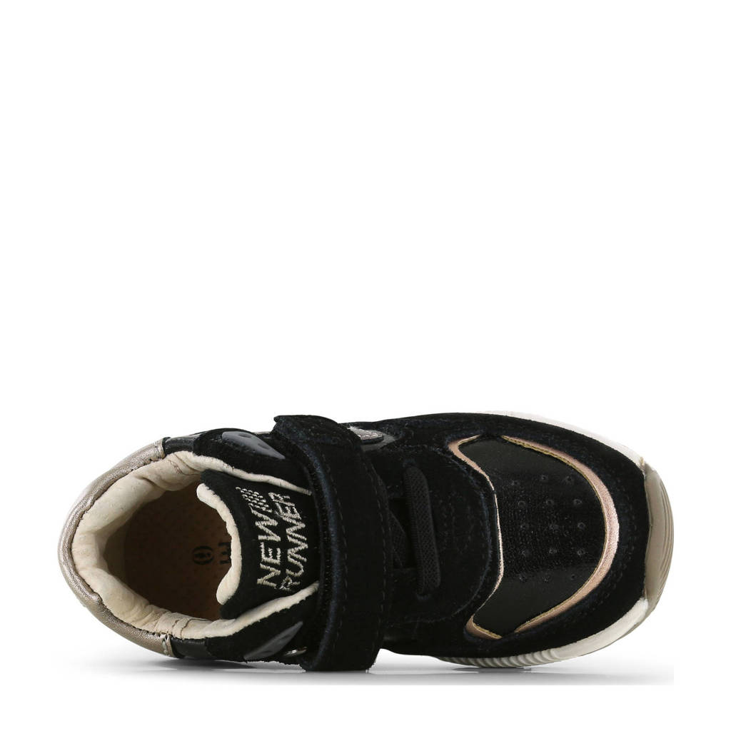 Shoesme leren sneakers zwart/goud