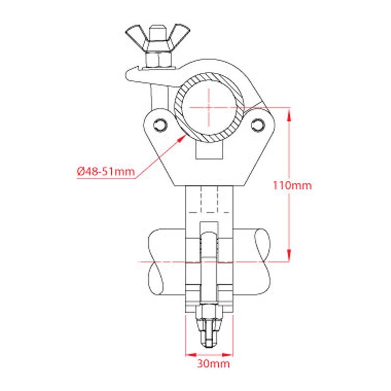 Doughty T58030 Swivel coupler slank zilver