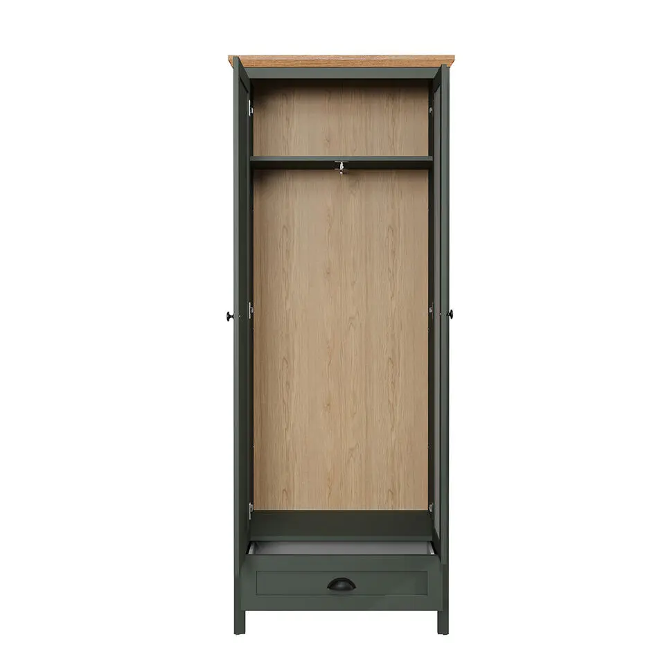 Hioshop Stanton kledingkast groen- eik decor