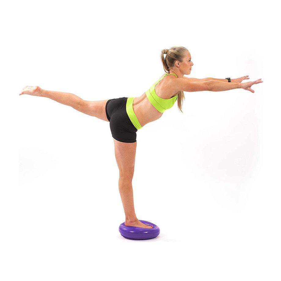 (Ø34cm) Sport Balance Kissen Ballsitzkissen Noppenkissen für Balancetraining inkl. Pumpe - Grün