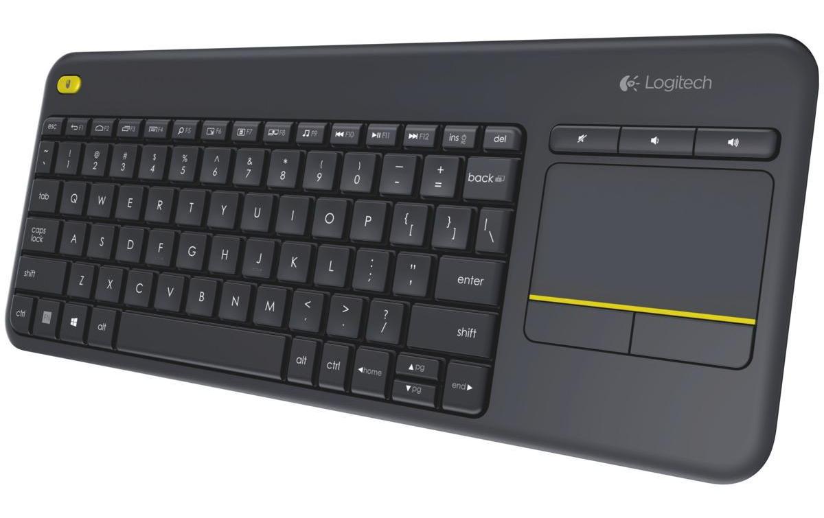 Tastatur K400 Plus US-LayoutKabellose Tastatur mit Touchpad, dunkelgrau