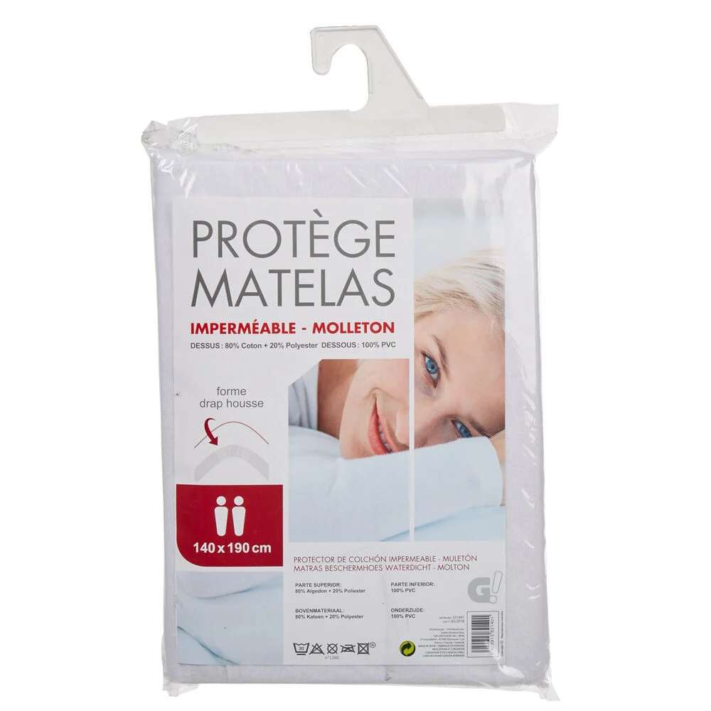 Protège-matelas molleton imperméable 140x190 cm