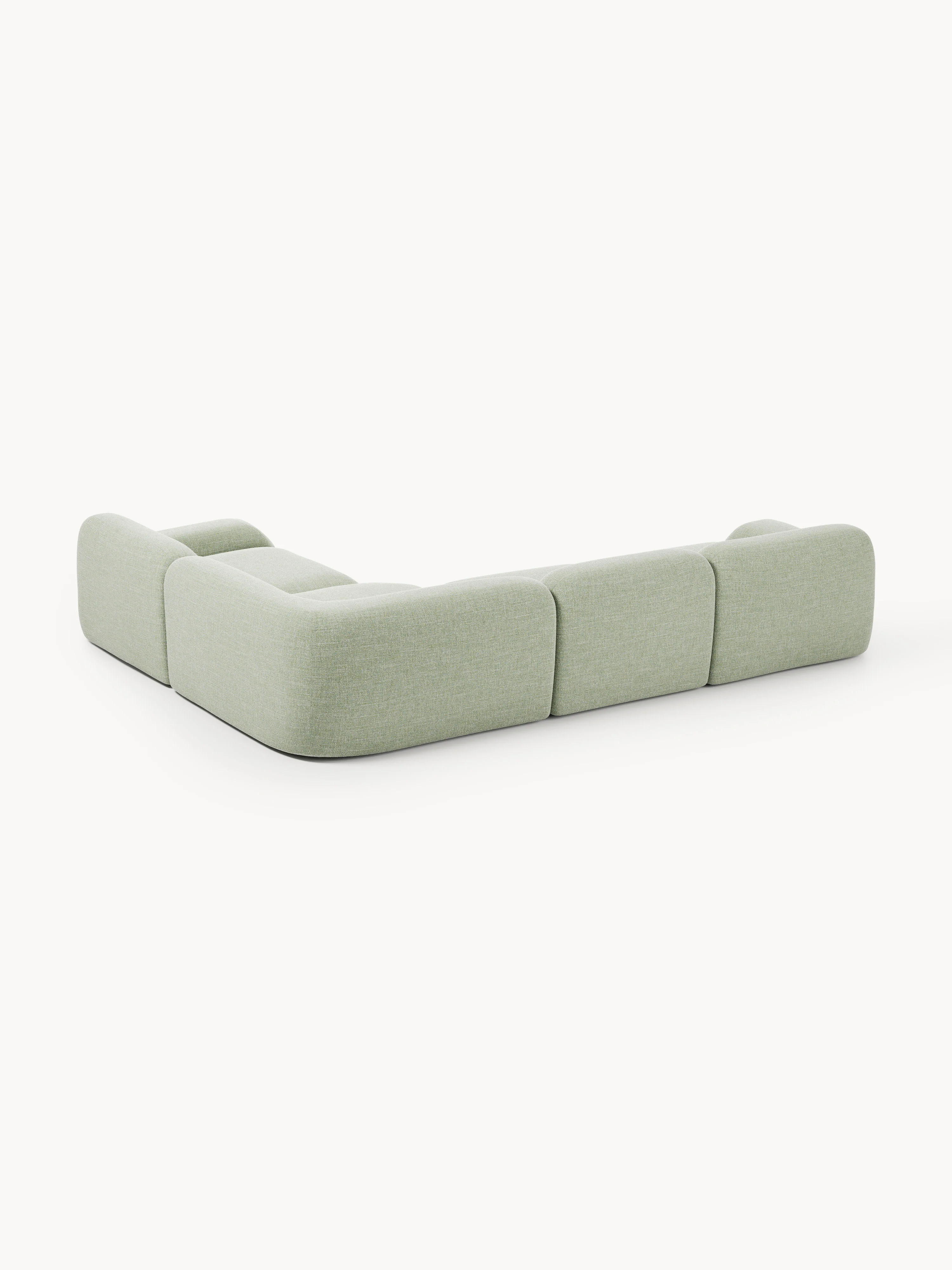 Modulaire bouclé hoekbank Wolke (4-zits)