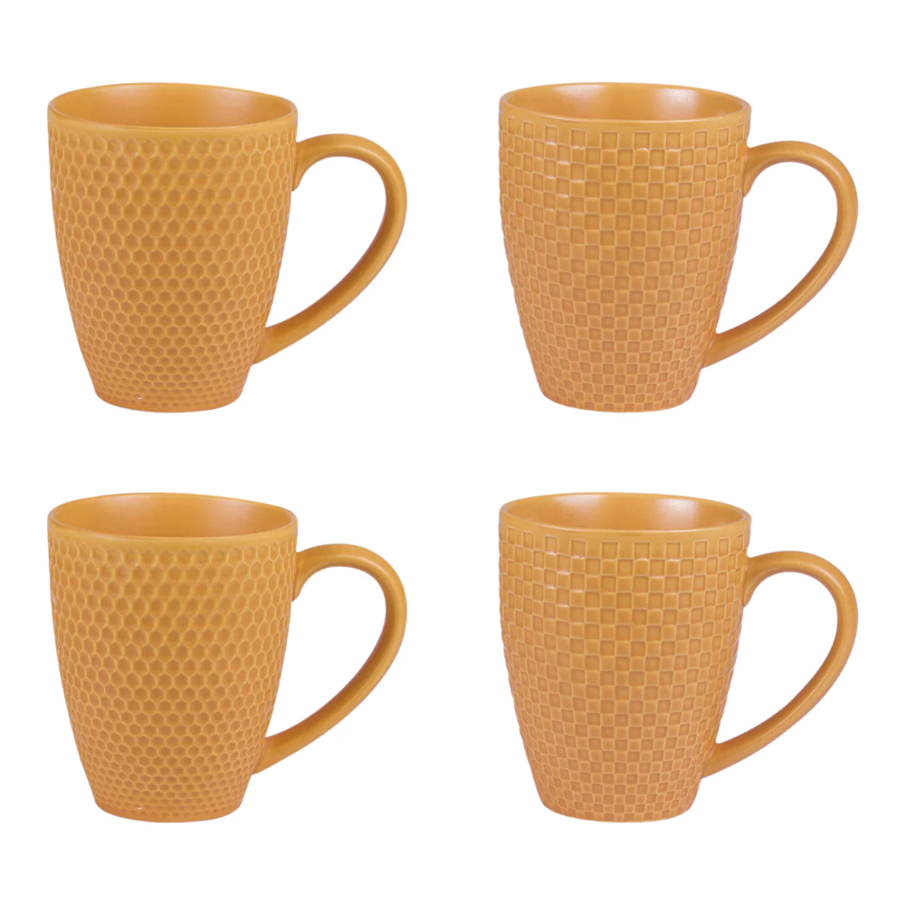 Coffret de 4 mugs 35 cl Snow safran Table passion