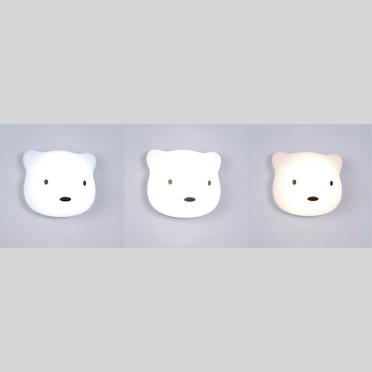 Veilleuse LED Ourson 1,5W IP20 l. 4 x H.8,5 cm blanc froid à blanc chaud tactile USB Corep blan