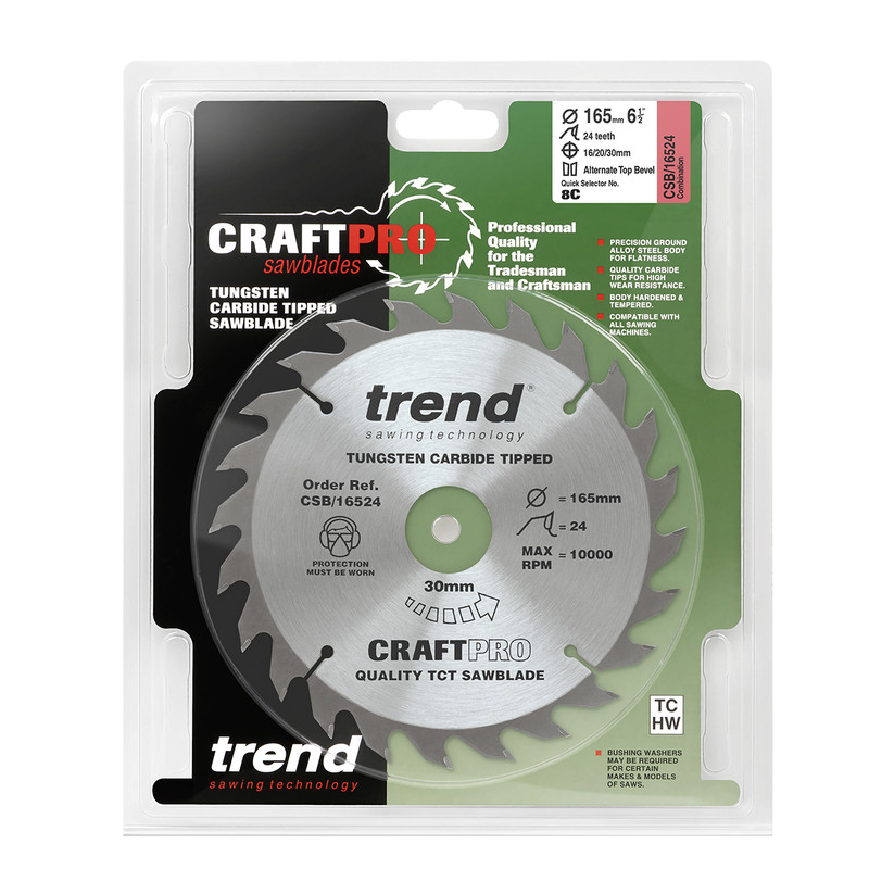 Trend cirkelzaagblad 165x30x2,4mm 24T