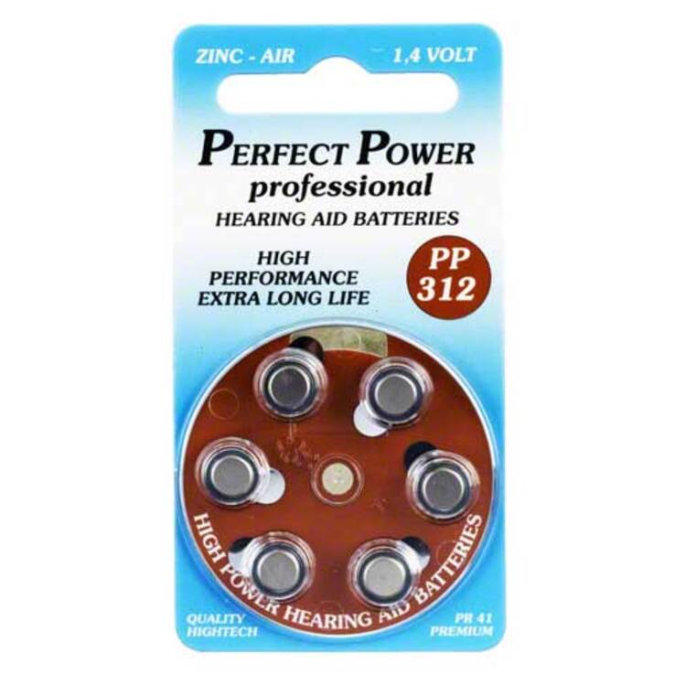 Batterien für Hörgeräte Power PP 312, 6 St