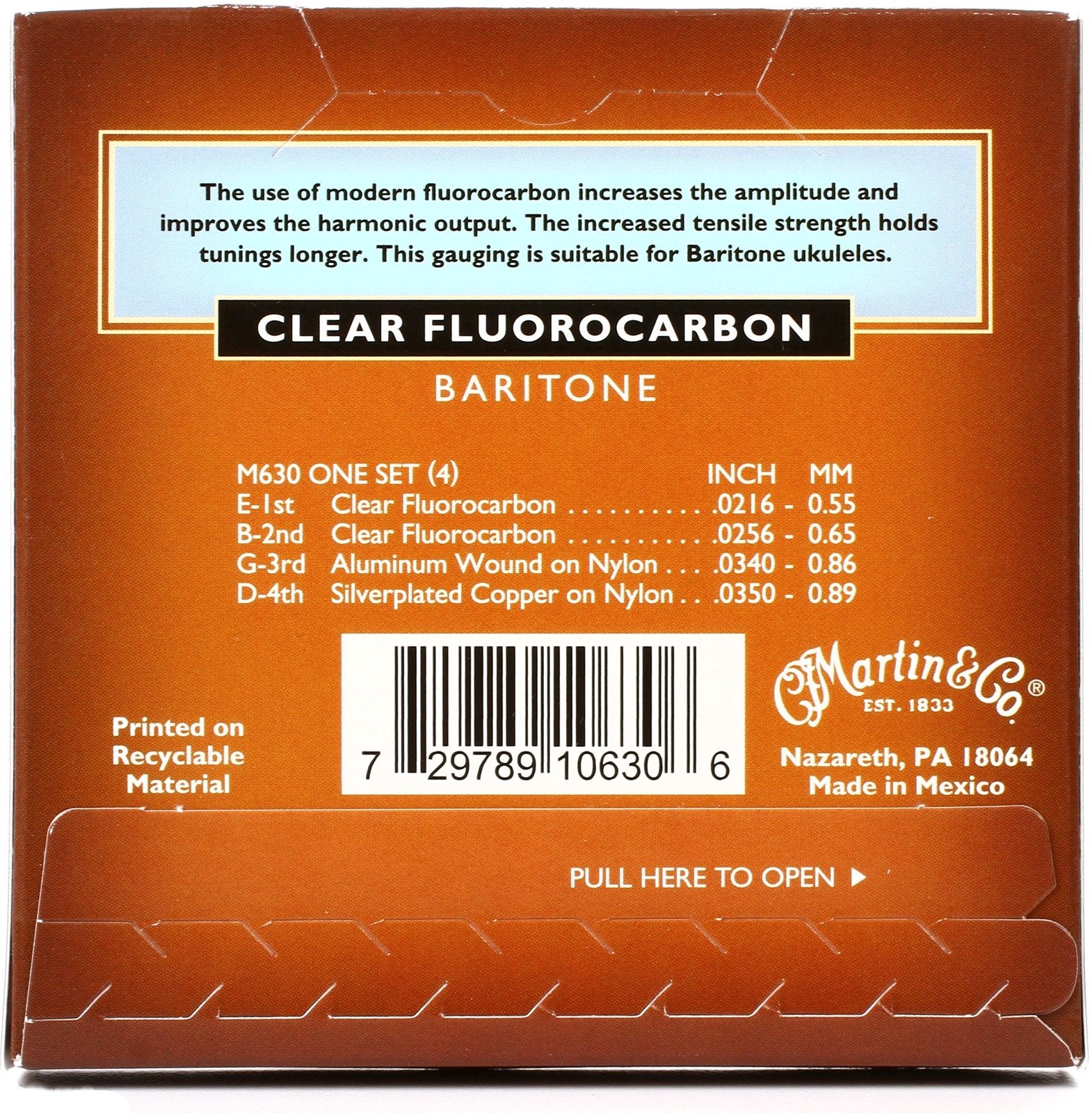 Martin Strings M630 Baritone Clear Fluorocarbon snaren