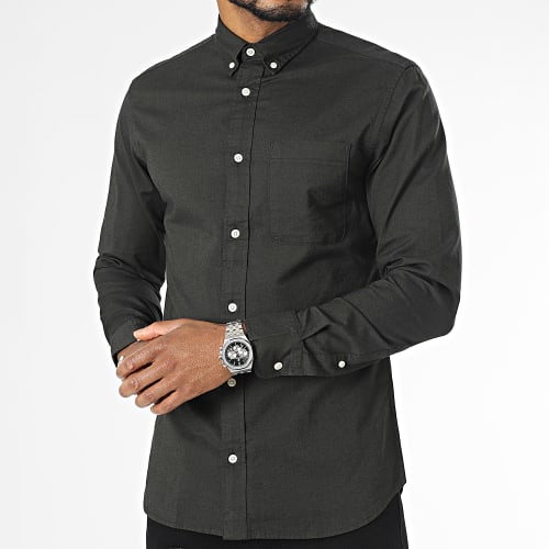 Chemise Manches Longues Brook Oxford Vert Kaki Foncé