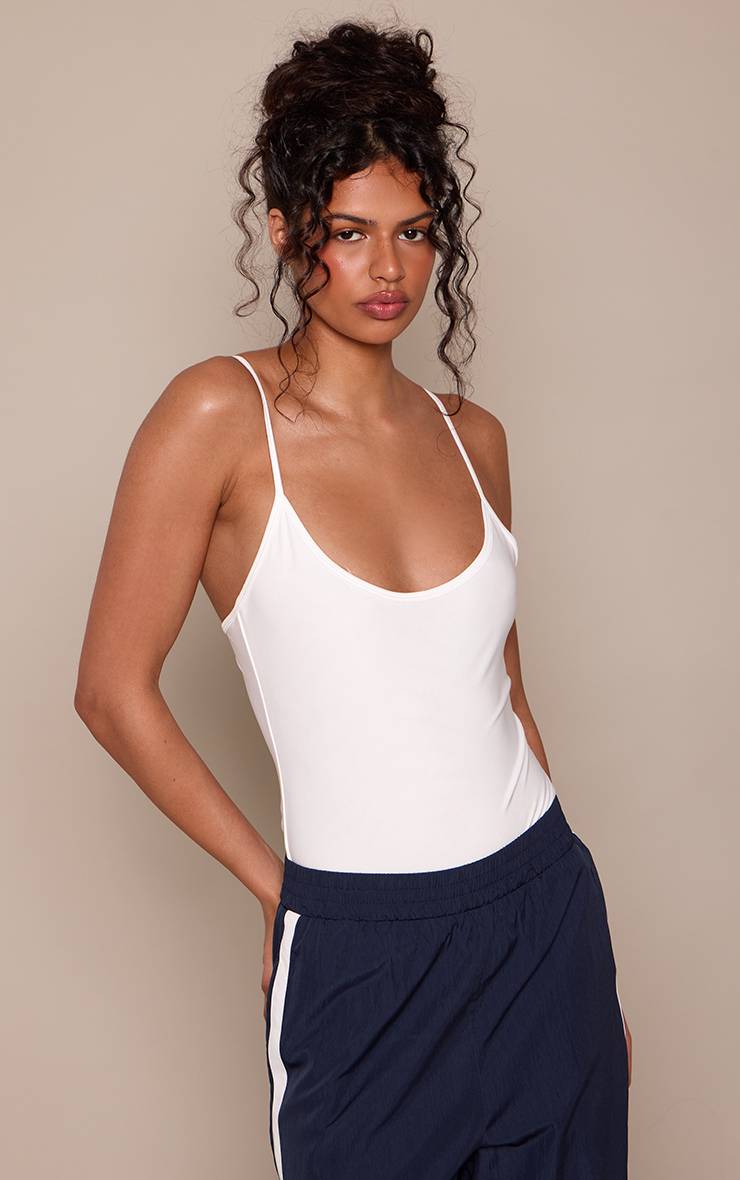 Blanc Body En Polyamide À Bretelles
