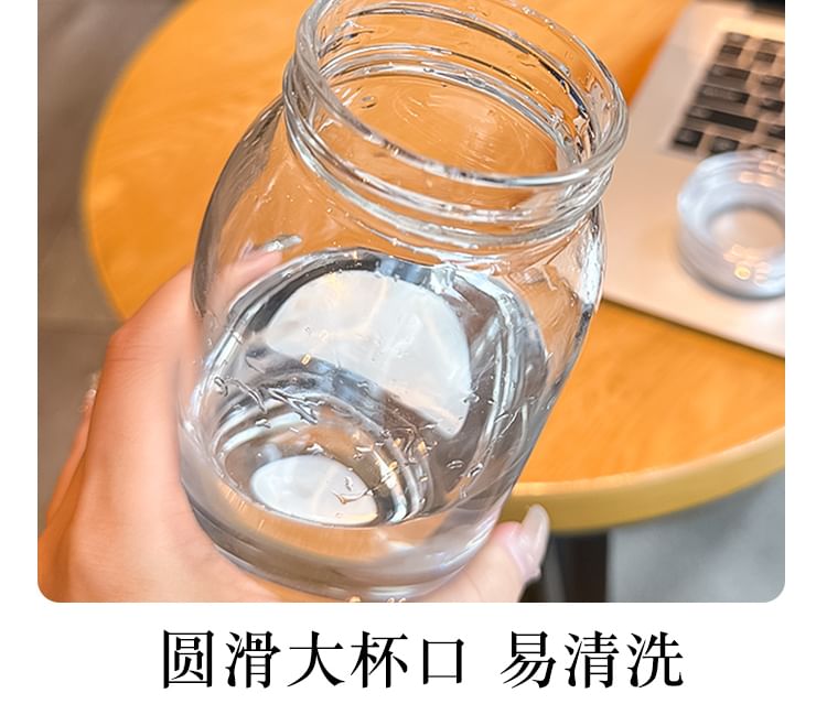 Choyce - Set: Glazen drinkfles met thee-ei + reinigingsborstel (verschillende designs)