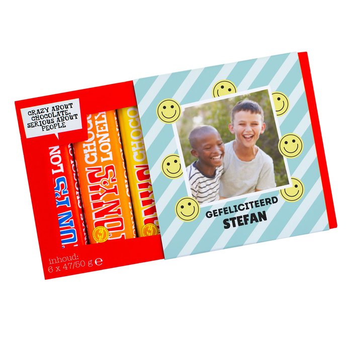 Tony’s Chocolonely | Proeverijtje |  Gefeliciteerd met eigen foto en naam | 300g