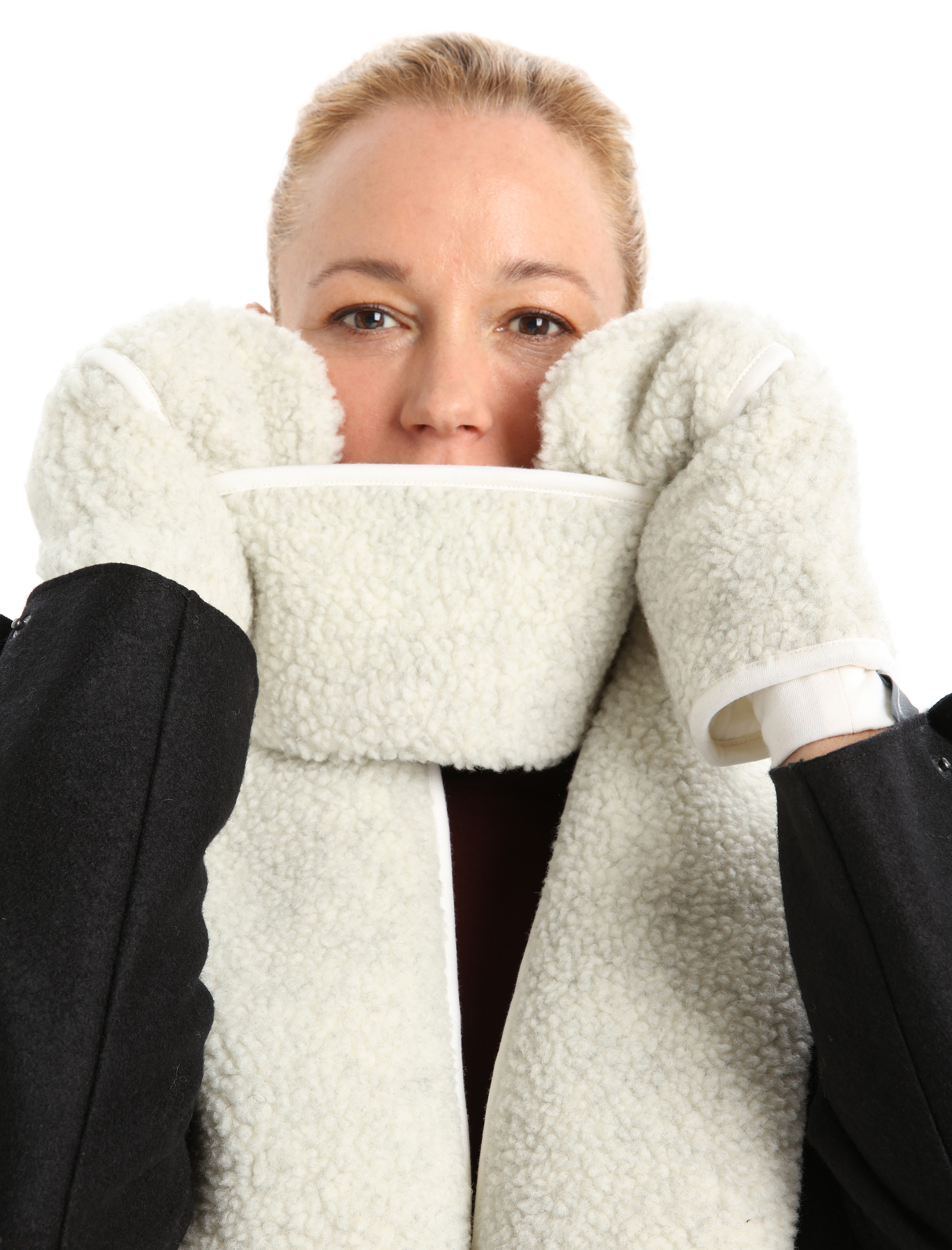 RealFleece Merino High Pile Mittens Ecru Heather