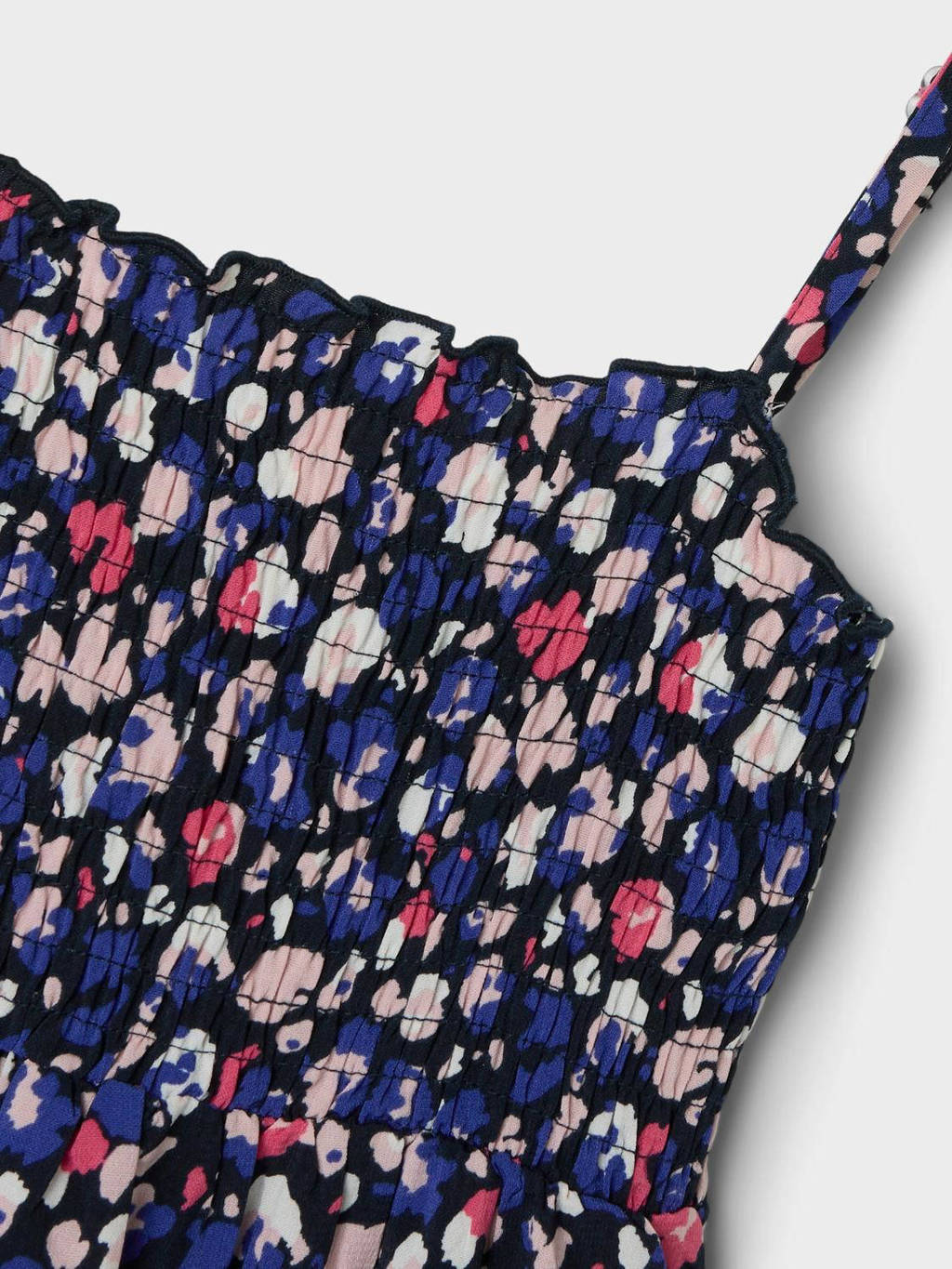 NAME IT maxi jurk NKFVINAYA met all over print donkerblauw/roze/wit