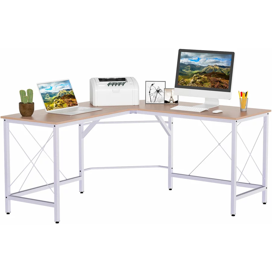 HOMCOM Winkelschreibtisch natur