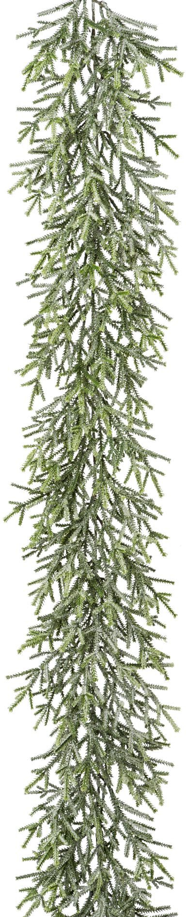 Creativ deco Winterliche Kunstpflanze »Weihnachtsdeko, Weihnachtsgirlande« Girlande aus Minizweigen in geeister Optik, Länge 180 cm